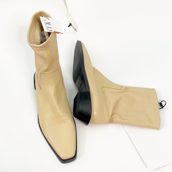 Zara Shoes - ZARA LEATHER COWBOY HEEL ANKLE BOOTS EU 38 US 7.5